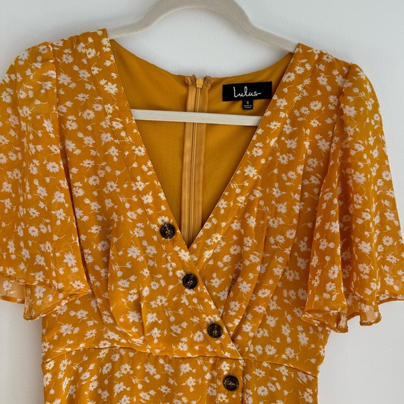 Lulus yellow floral dress - Picture 3 of 5